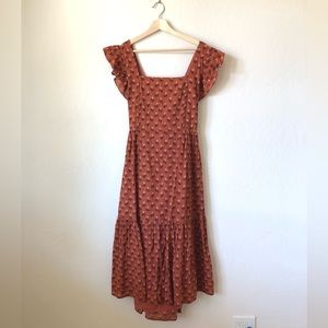 NWT Madewell Ruffle Strap Tiered Midi Dress